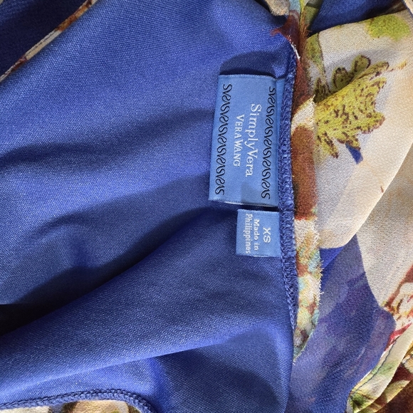 SIMPLY VERA VERA WANG Floral Sleeveless Dress SZ XS - Picture 5 of 7